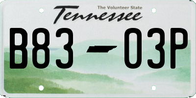 TN license plate B8303P