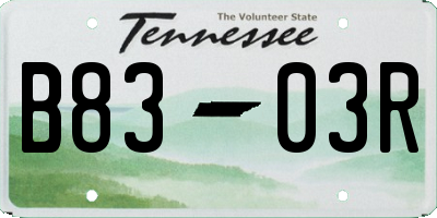 TN license plate B8303R