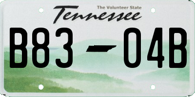 TN license plate B8304B