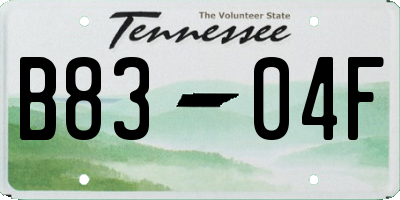 TN license plate B8304F