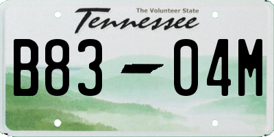 TN license plate B8304M