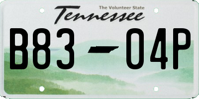 TN license plate B8304P