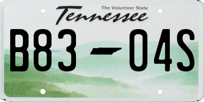 TN license plate B8304S