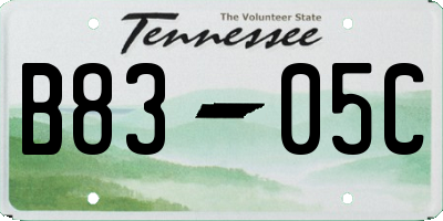 TN license plate B8305C