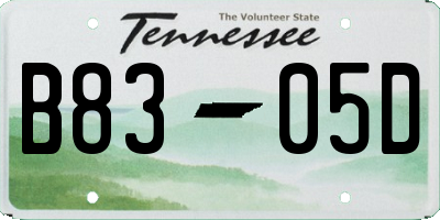 TN license plate B8305D