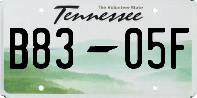TN license plate B8305F