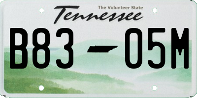 TN license plate B8305M