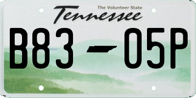 TN license plate B8305P