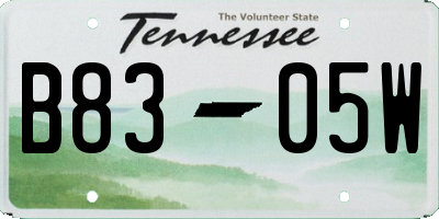 TN license plate B8305W