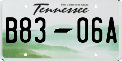TN license plate B8306A
