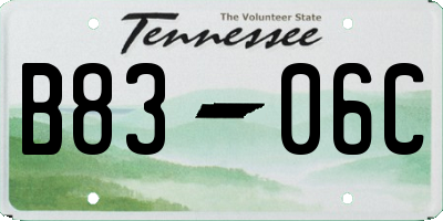 TN license plate B8306C