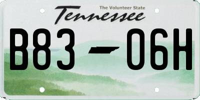 TN license plate B8306H