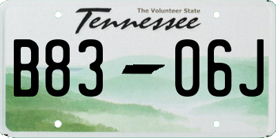 TN license plate B8306J