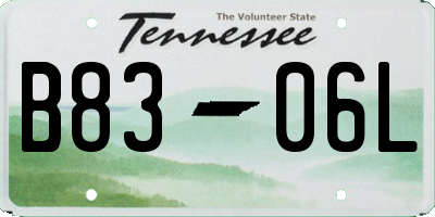 TN license plate B8306L