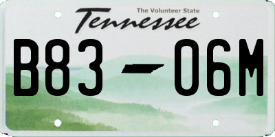TN license plate B8306M