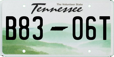 TN license plate B8306T