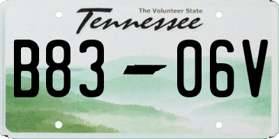 TN license plate B8306V