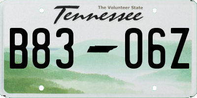 TN license plate B8306Z