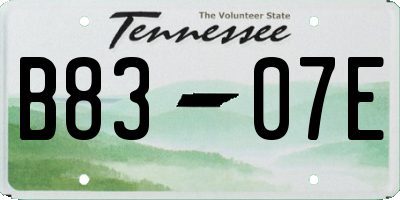 TN license plate B8307E
