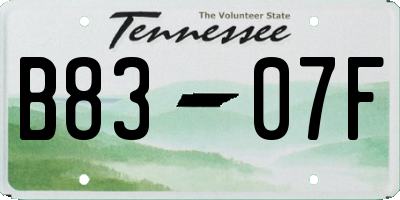 TN license plate B8307F