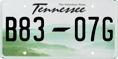 TN license plate B8307G