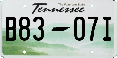 TN license plate B8307I