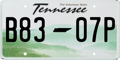TN license plate B8307P