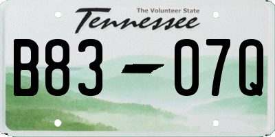 TN license plate B8307Q