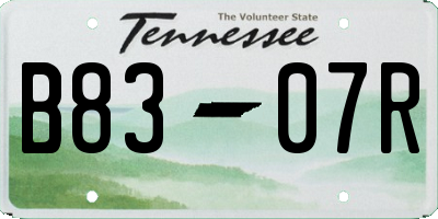TN license plate B8307R
