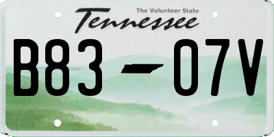 TN license plate B8307V