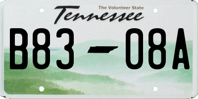 TN license plate B8308A