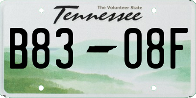 TN license plate B8308F