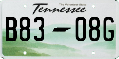TN license plate B8308G