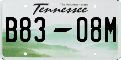 TN license plate B8308M