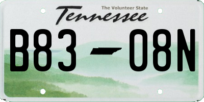 TN license plate B8308N