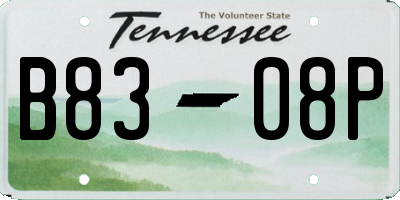 TN license plate B8308P