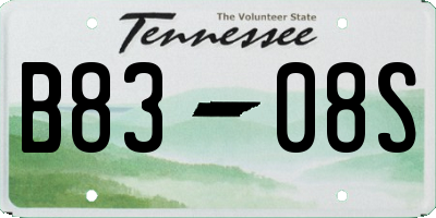 TN license plate B8308S