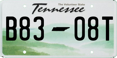 TN license plate B8308T
