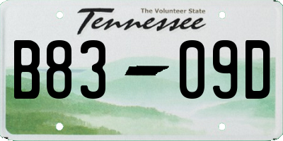 TN license plate B8309D