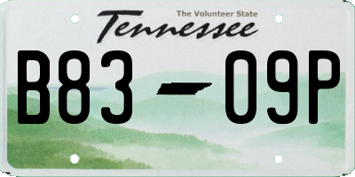 TN license plate B8309P