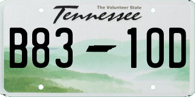 TN license plate B8310D