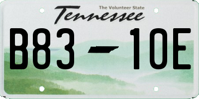 TN license plate B8310E