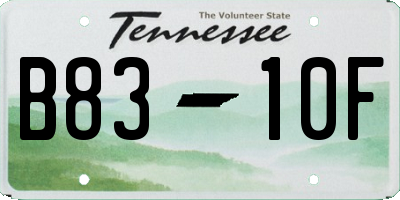 TN license plate B8310F