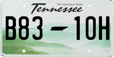 TN license plate B8310H