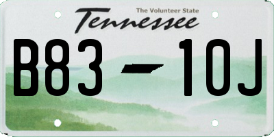 TN license plate B8310J