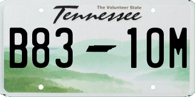 TN license plate B8310M