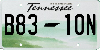 TN license plate B8310N