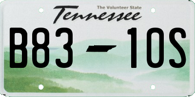 TN license plate B8310S