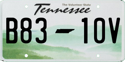 TN license plate B8310V