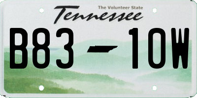 TN license plate B8310W